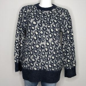 Current/Elliott blue white grey abstract dot bubble sweater 8